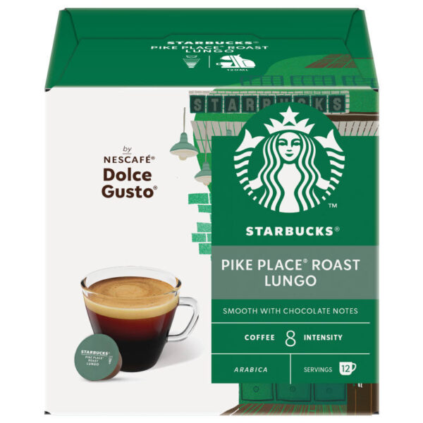 Starbucks Dolce Gusto Roast Ground Coffee Pike Place 12Capsules 78g.