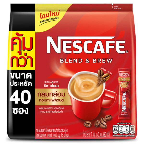 Nescafe Blend&Brew Instant Coffe Mix Rich Aroma 17g. Pack 40sachets
